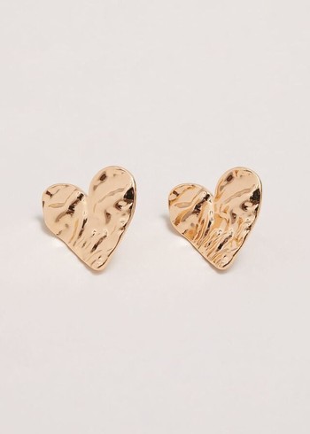 Phase Eight Gold Large Heart Stud Jewellery Gold USA | 9564701-FZ